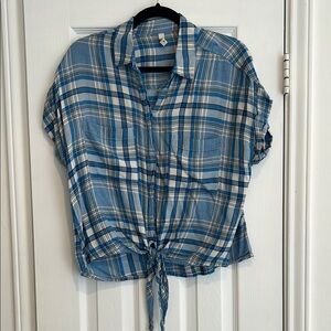 Blue Plaid Women's Top